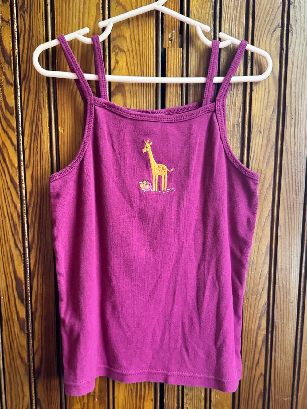 Vintage Gymboree Embroidered Giraffe Fuchsia Purple Tank Top Size 8
